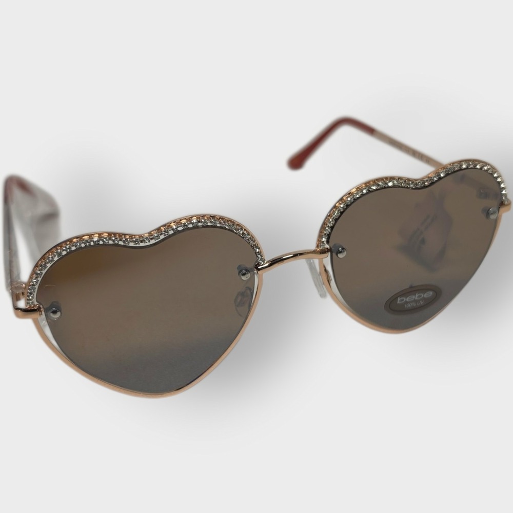 Bebe Sunglasses Heart Shape BROWN LENS 1030 2 444 NEW SUMMERTIME SHADES  100% UV
